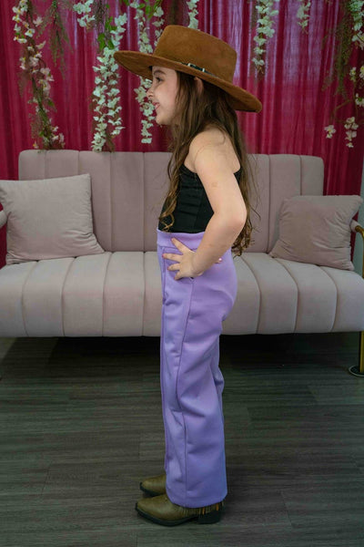 Girls Lavender Wide Leg Pants