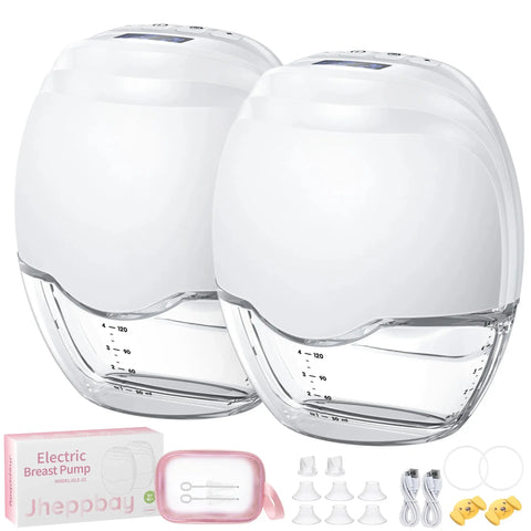 Electric Breast Pumps, Hands Free 12 Levels & 3 Modes Wearable Breastpump Leak-Proof BPA Free Painless Low Noise Breastfeeding