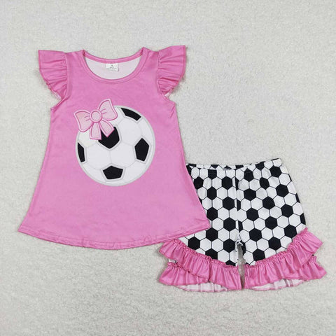 Pink Soccer Flutter Tunic Set