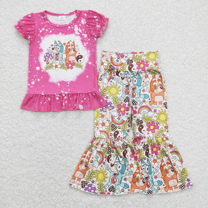 Dog Flowers Bell Pants