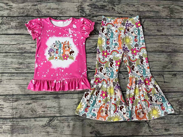 Dog Flowers Bell Pants