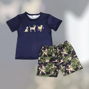 Dogs and Camo Short Set