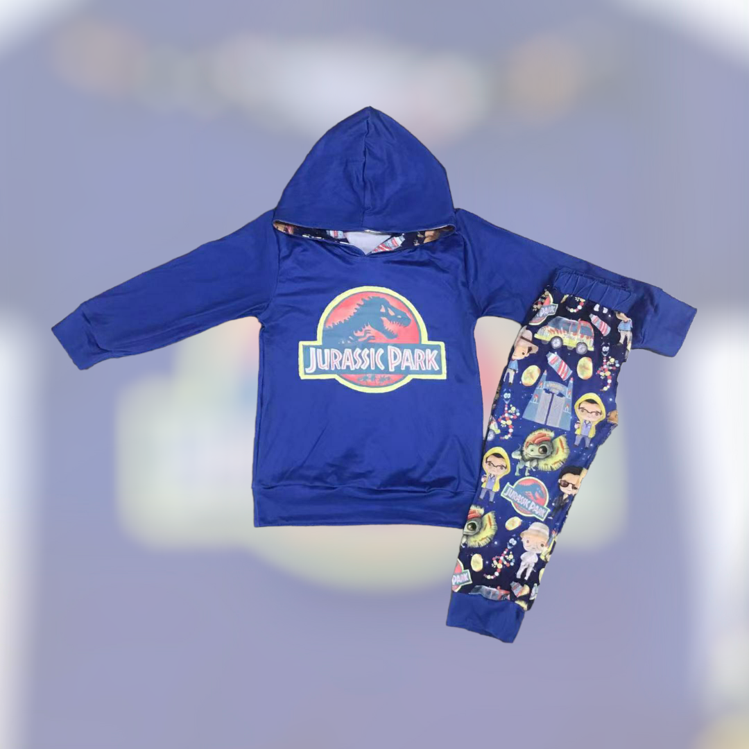 Dino Park Blue Hoodie