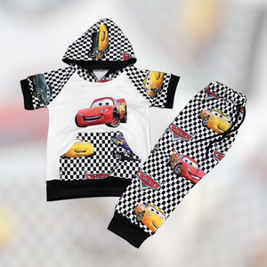 Cars Checkered Flag Pant Set