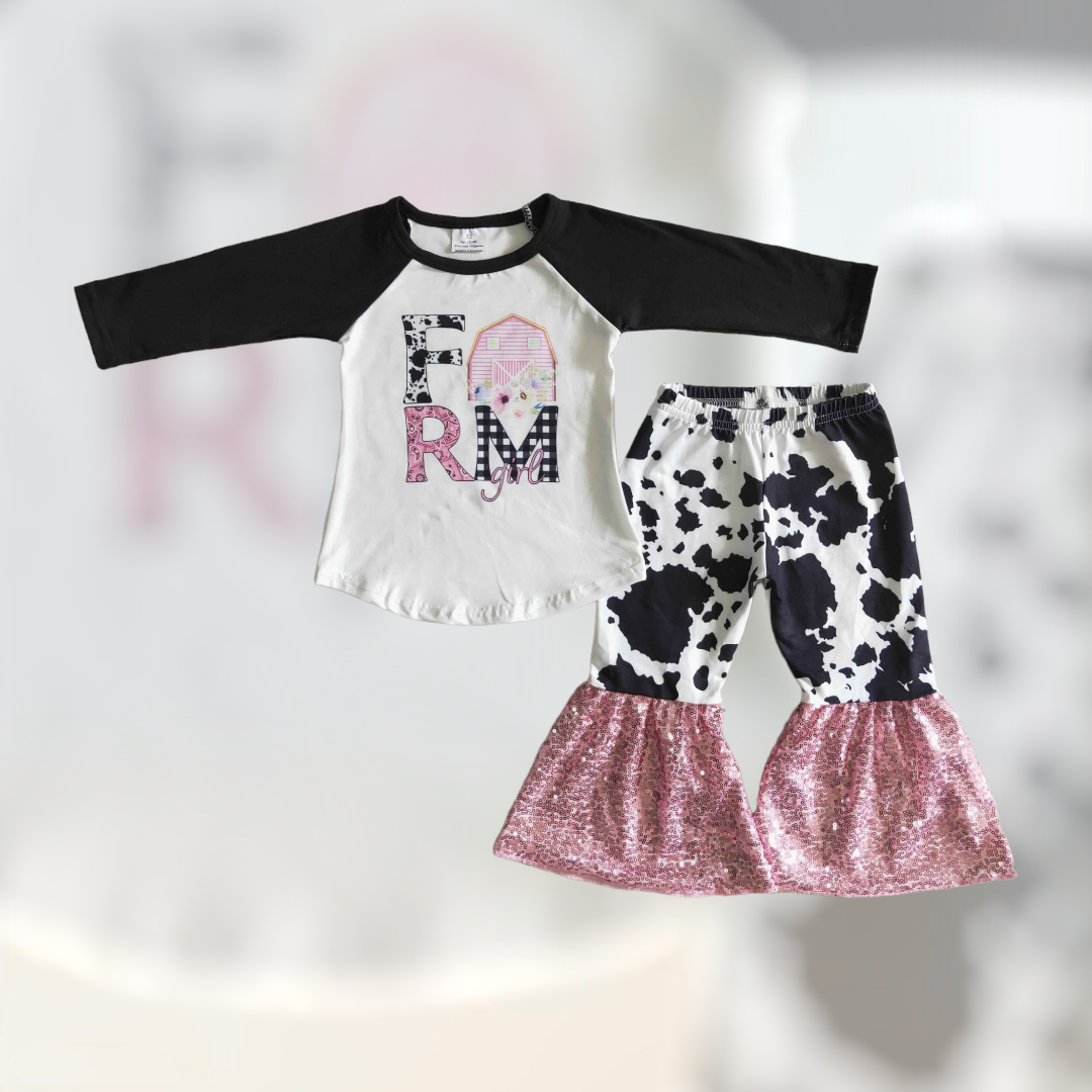 Farm Pink Sequined Bell Pant Set