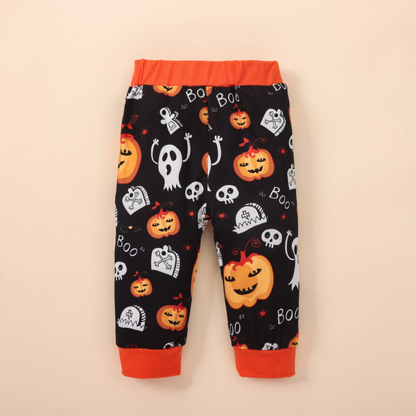 MY FIRST HALLOWEEN Graphic Bodysuit and Printed Long Pants Set