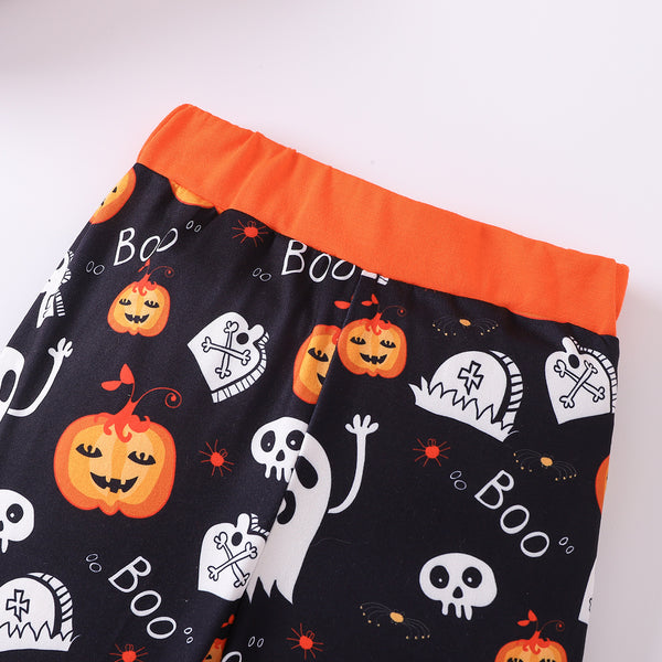 BOO Graphic Long Sleeve Hoodie and Printed Pants Set